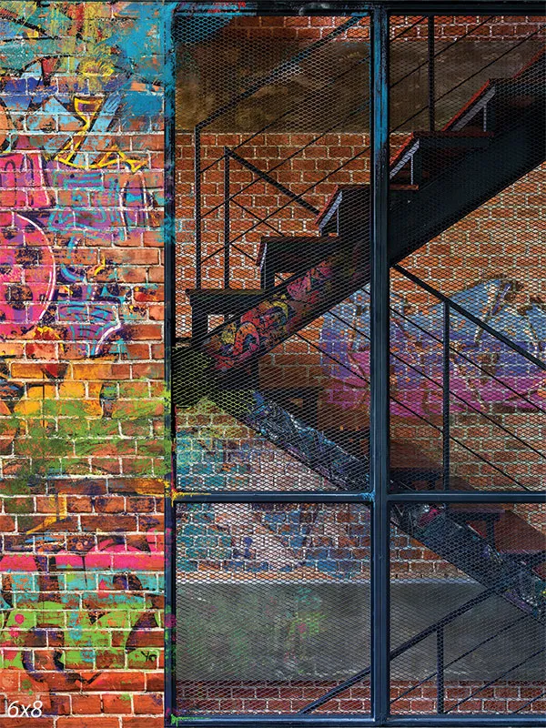 Graffiti Stairwell Backdrop for Photography