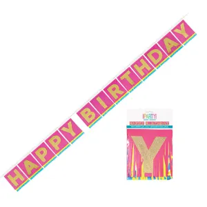 Happy Birthday Tissue Fringe Banner, 11ft