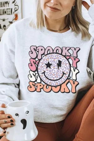 Happy Face Stacked Spooky Heavy-weight Crew Sweatshirt