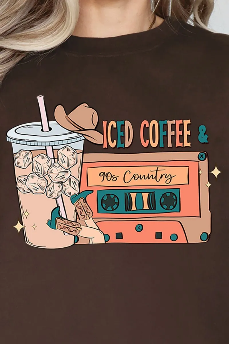 Iced Coffee And 90's Country Heavy-weight Crew Sweatshirt