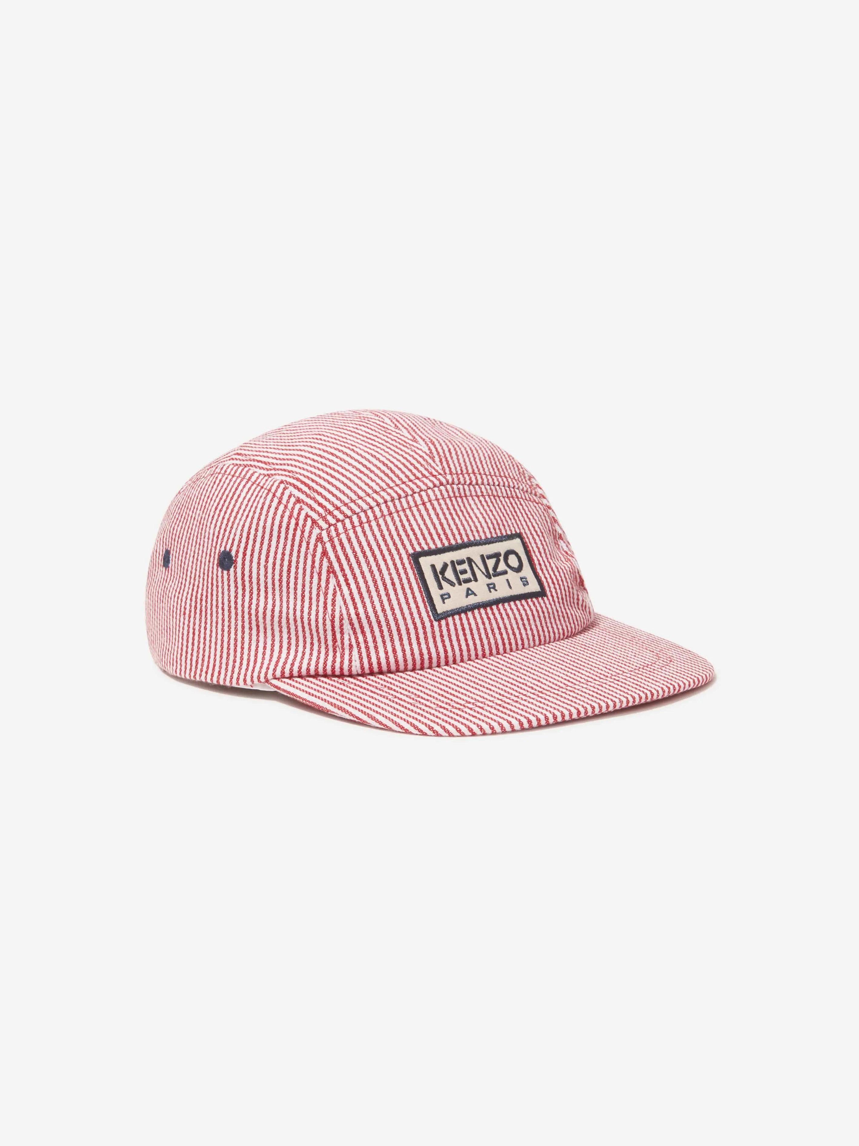 KENZO Kids Striped Logo Cap in Red