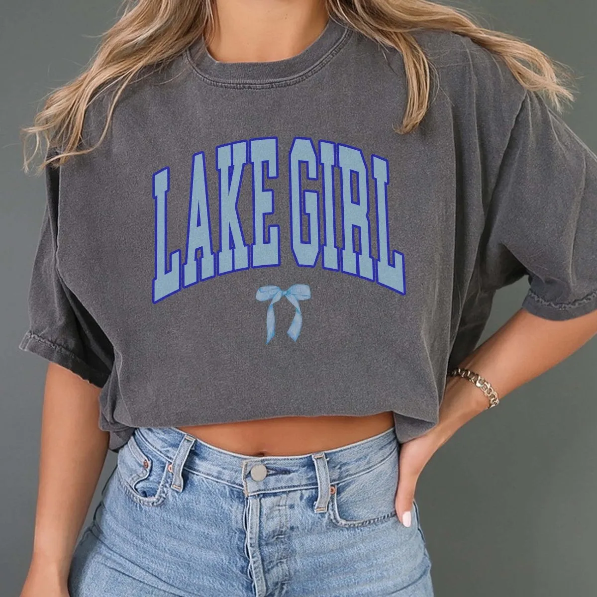 Lake Girl With Bow Comfort Color Tee