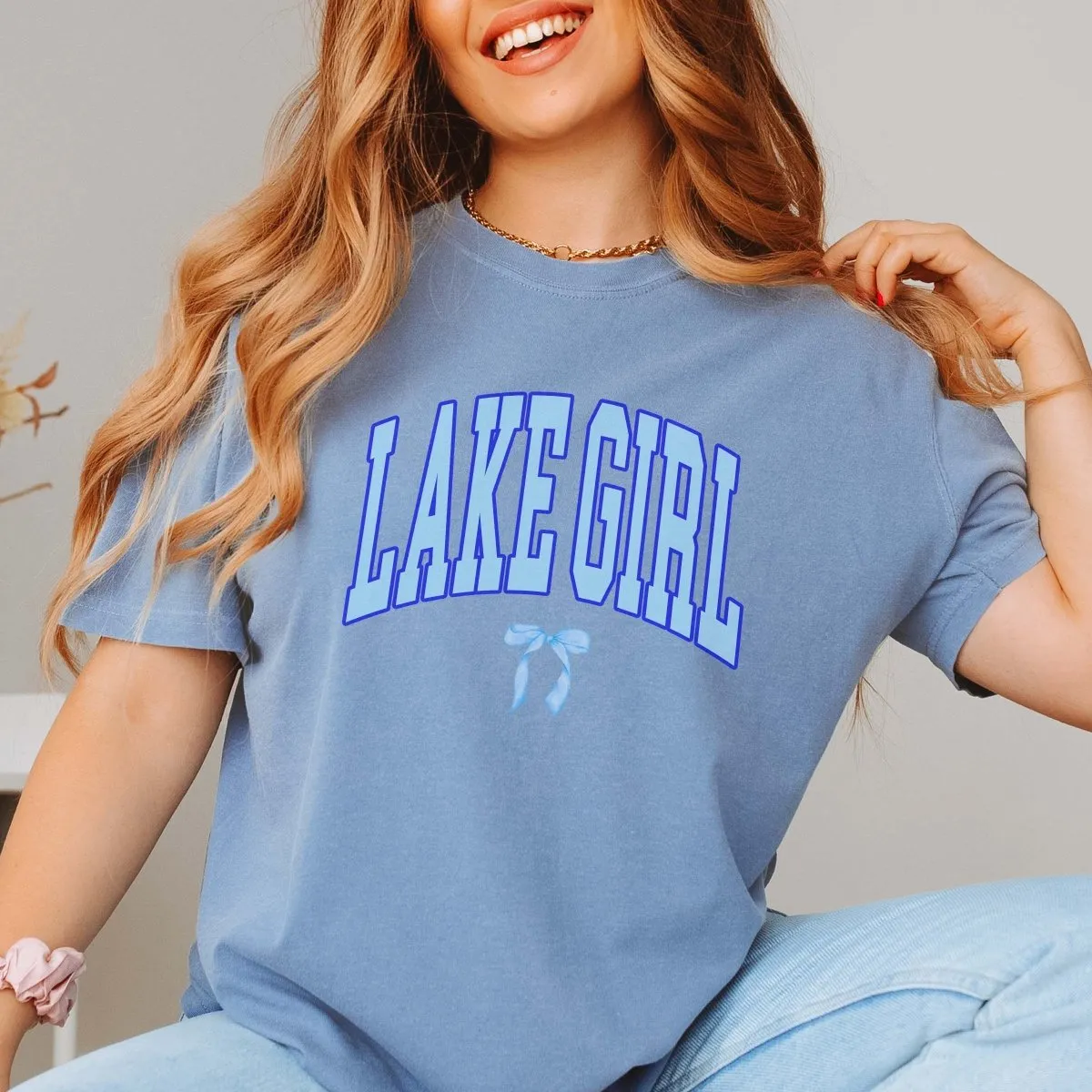 Lake Girl With Bow Comfort Color Tee