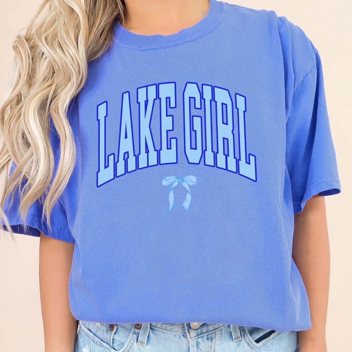 Lake Girl With Bow Comfort Color Tee