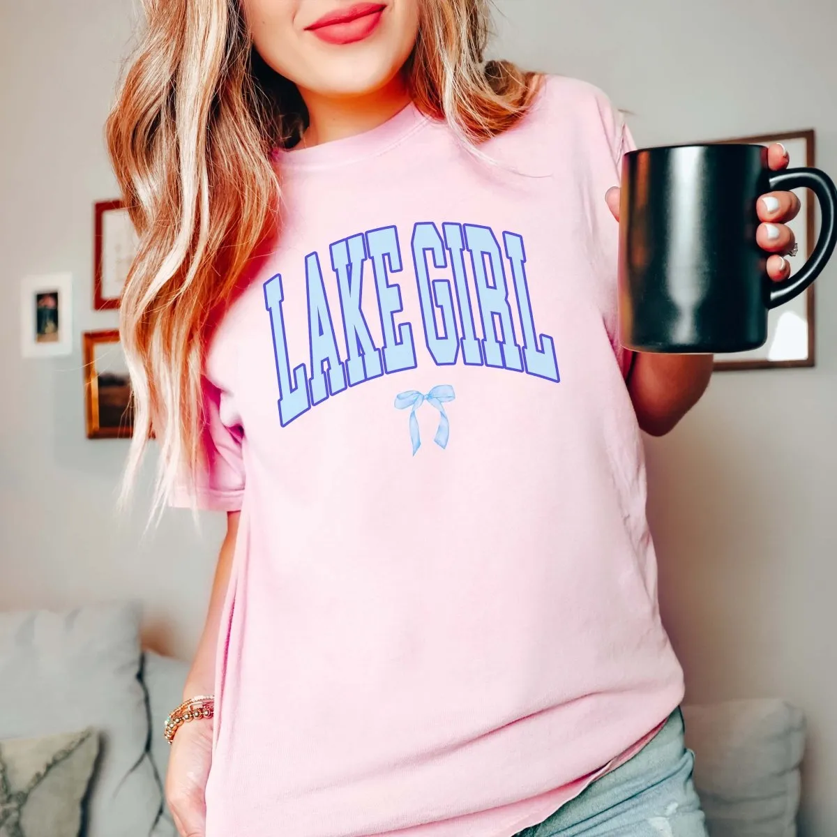 Lake Girl With Bow Comfort Color Tee