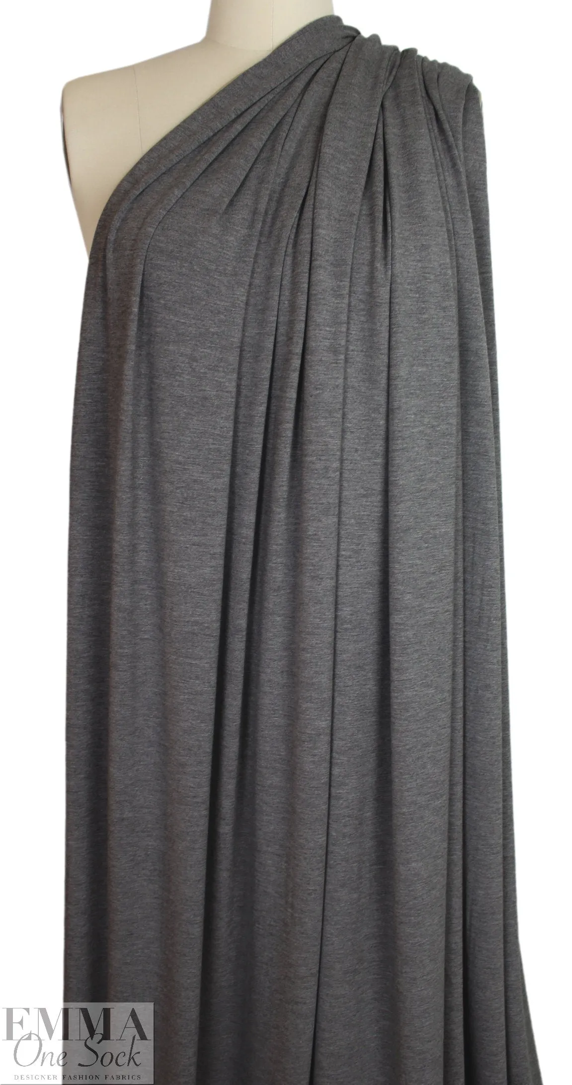 medium gray heather Oeko-Tex bamboo/spandex 4-way jersey