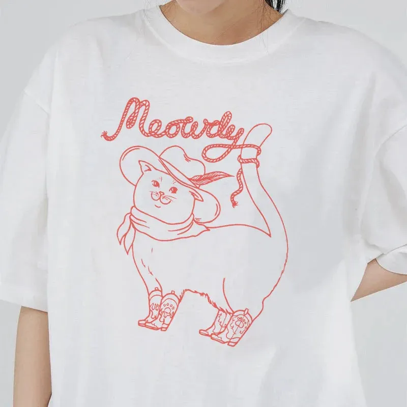 Meowdy Cat Stylish Graphic Tee