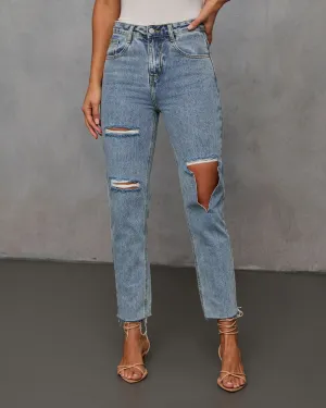 Mila High Rise Distressed Denim