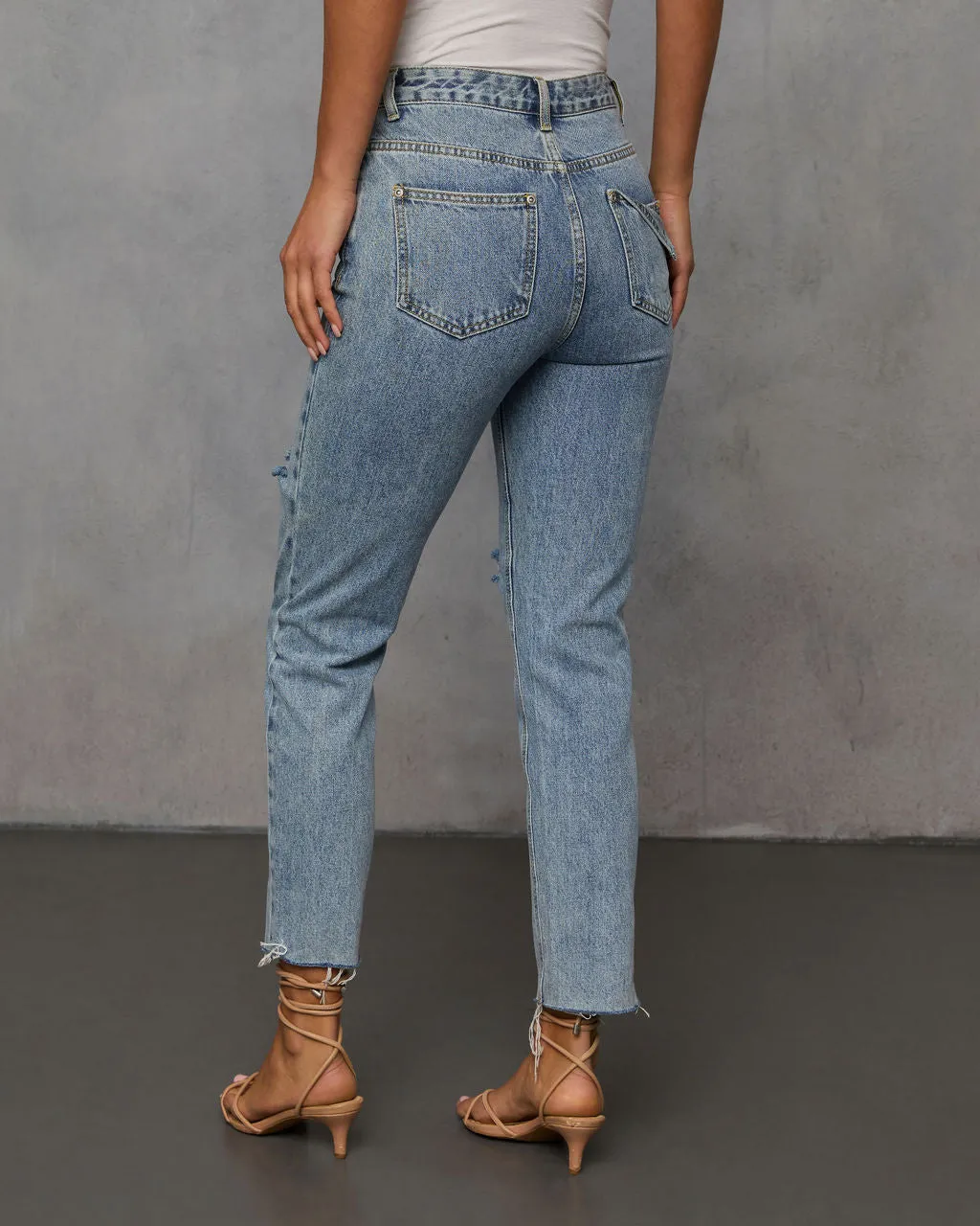 Mila High Rise Distressed Denim