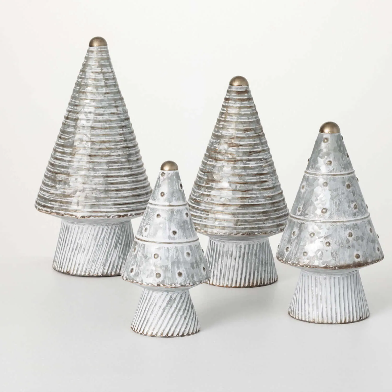 Modern Metal Cone Tree Set 4