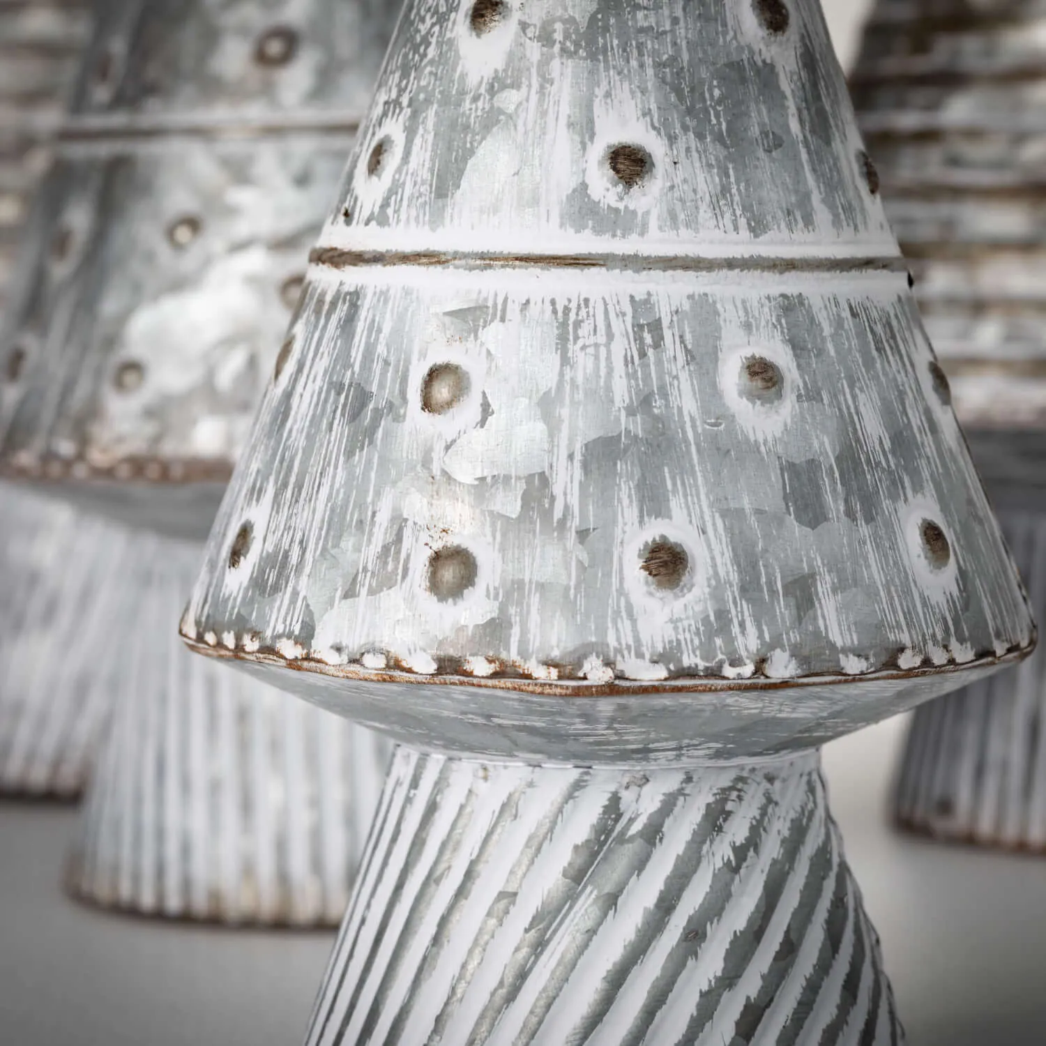 Modern Metal Cone Tree Set 4