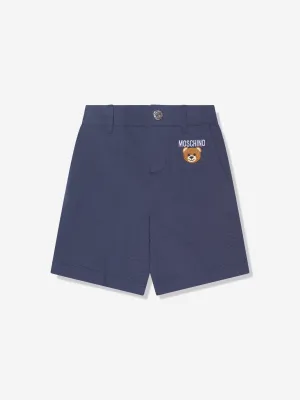 Moschino Boys Teddy Logo Shorts in Navy