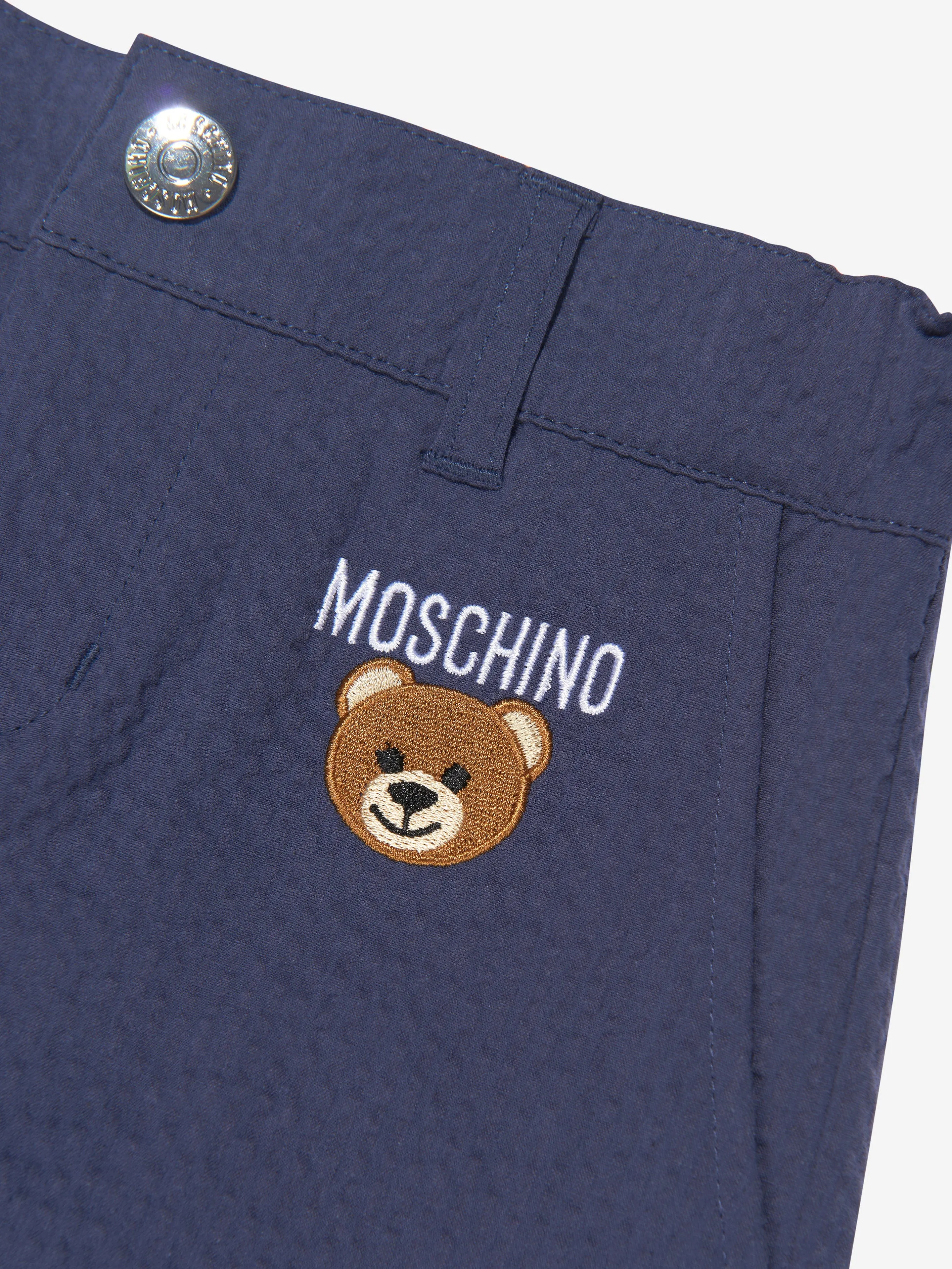 Moschino Boys Teddy Logo Shorts in Navy