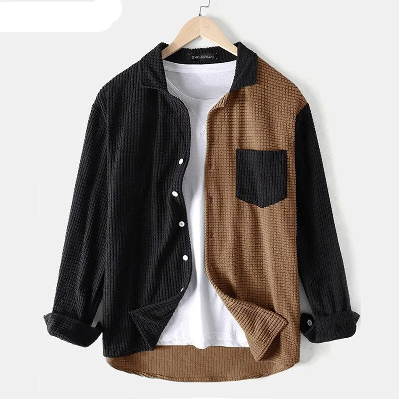 Nsqured Patchwork Men's Streetwear Shirt