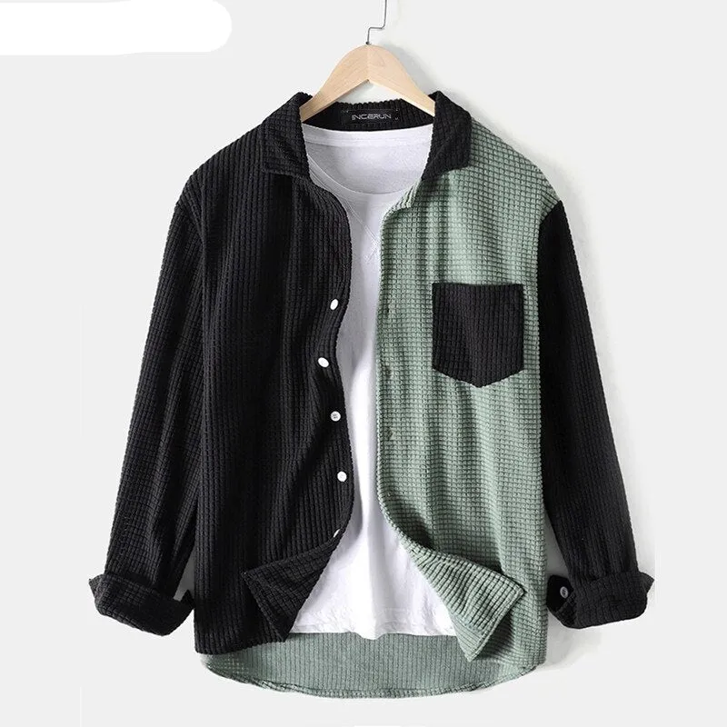 Nsqured Patchwork Men's Streetwear Shirt