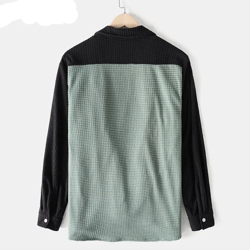 Nsqured Patchwork Men's Streetwear Shirt