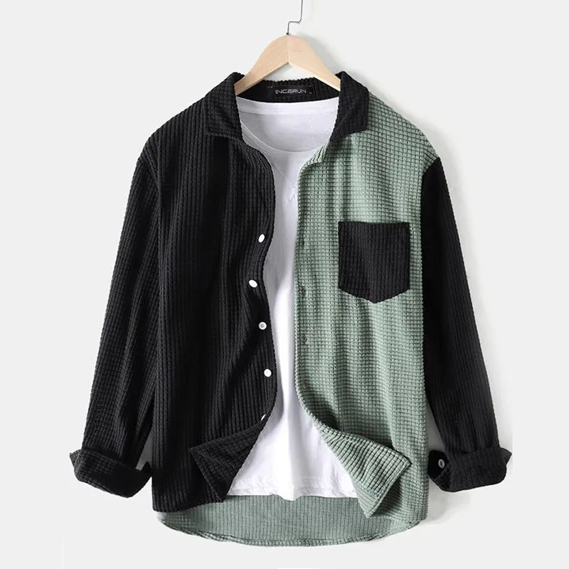 Nsqured Patchwork Men's Streetwear Shirt