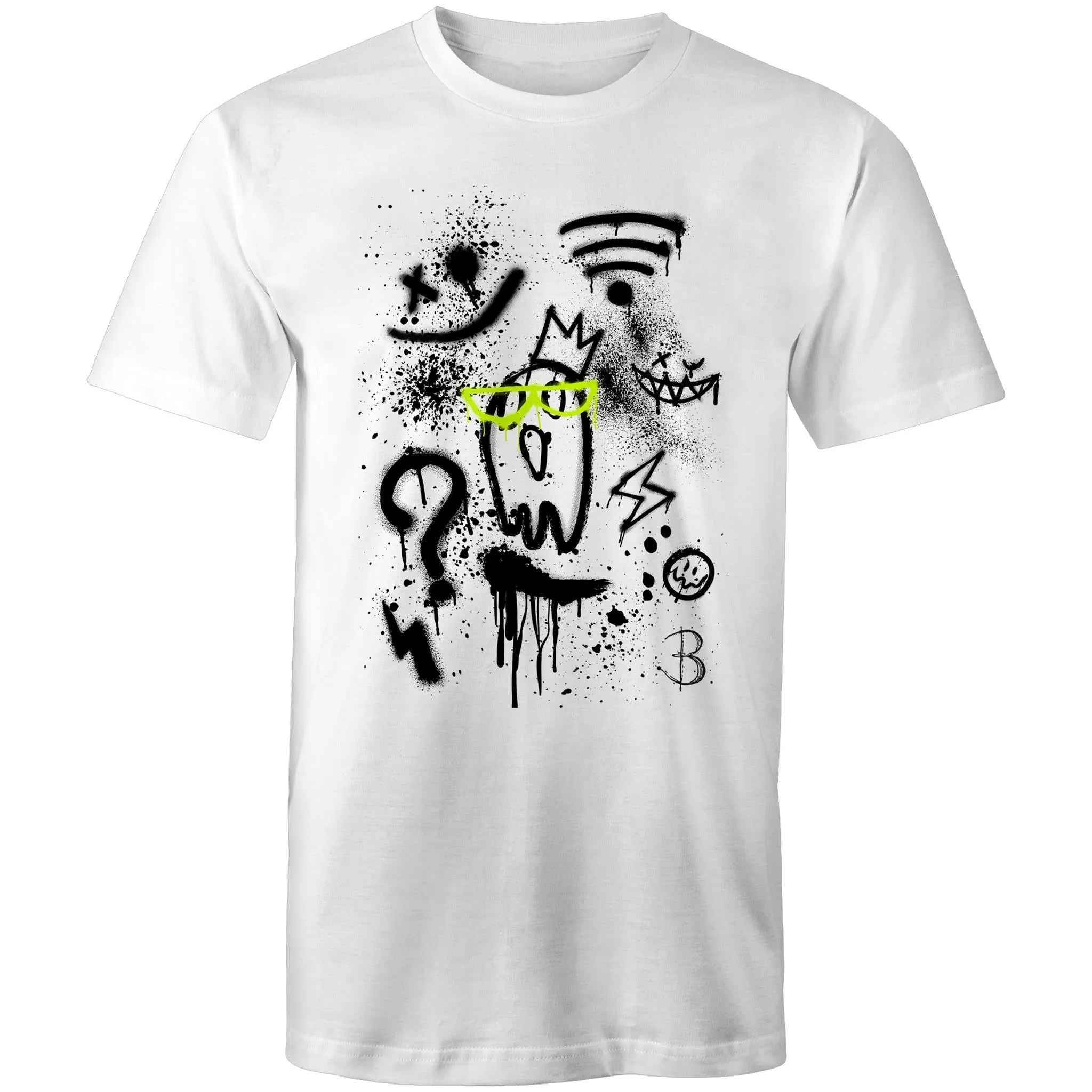 OFF GRID White Designer T-Shirt Men's & Unisex Cotton - B. Streetwear