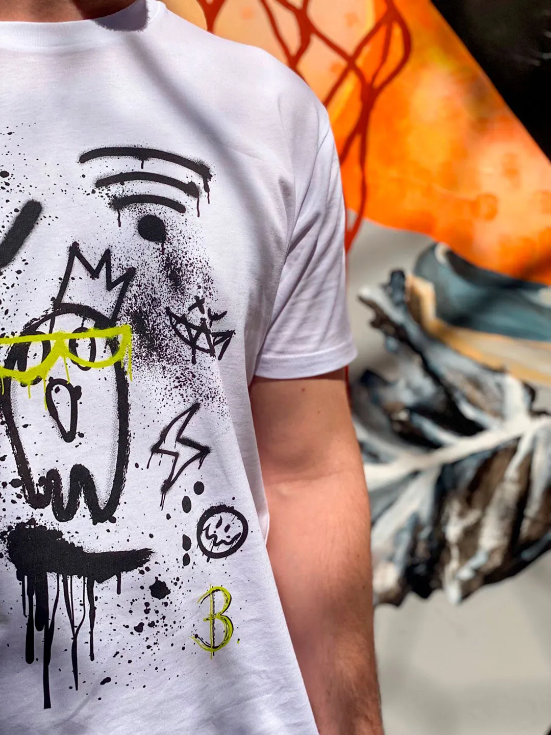 OFF GRID White Designer T-Shirt Men's & Unisex Cotton - B. Streetwear