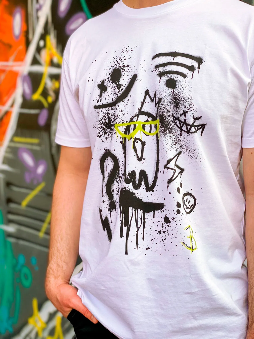 OFF GRID White Designer T-Shirt Men's & Unisex Cotton - B. Streetwear