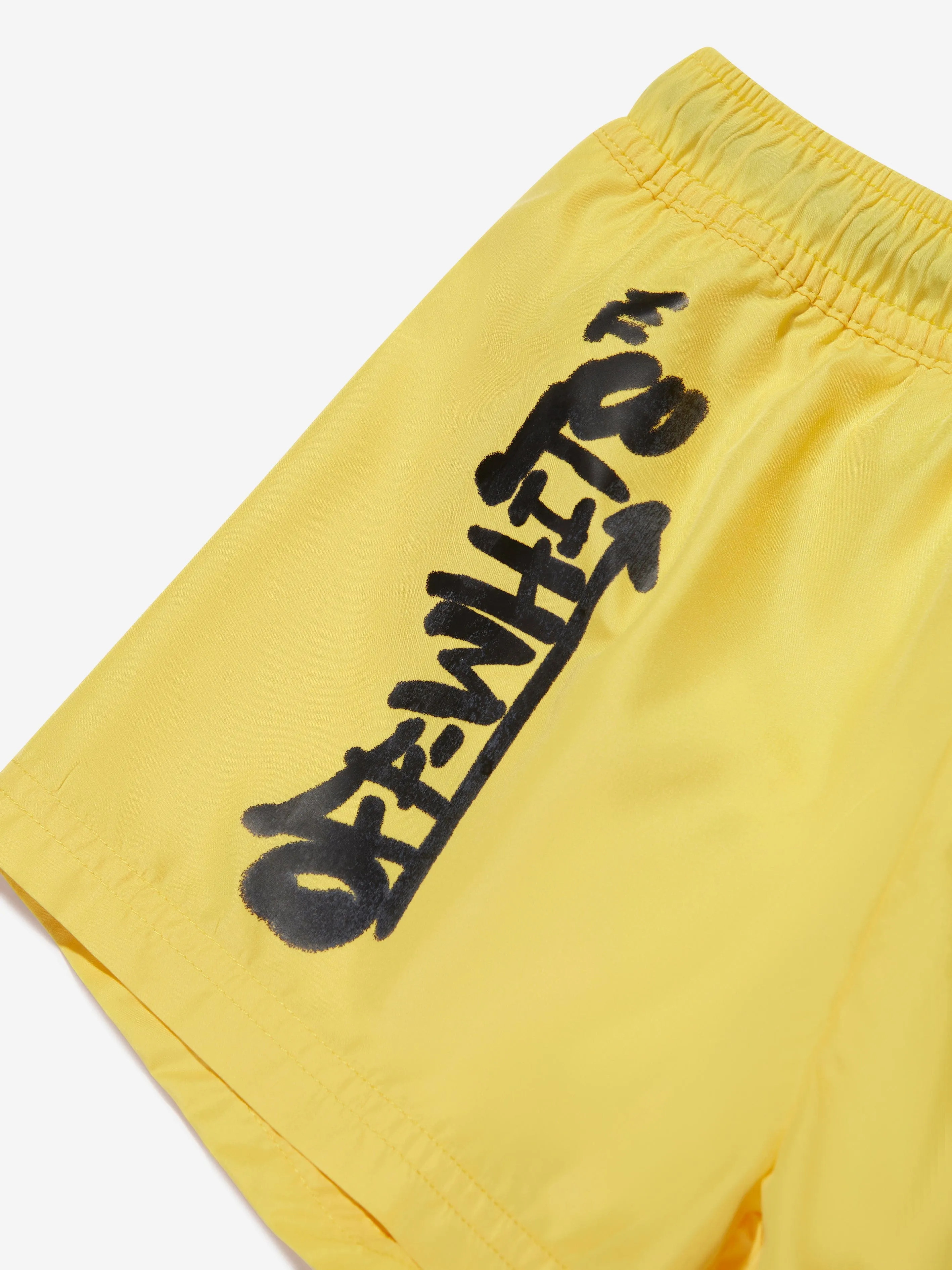 Off-White Boys Off Graffiti Swim Shorts in Yellow