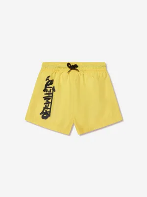 Off-White Boys Off Graffiti Swim Shorts in Yellow