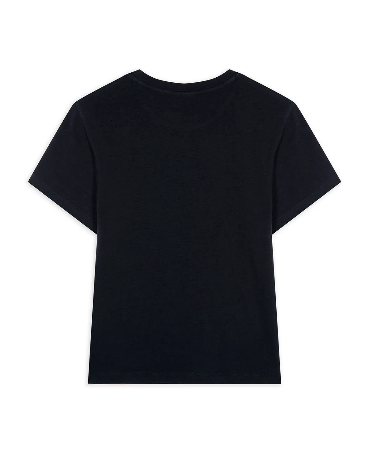 Organic Cotton Embroidered Mini Logo T-Shirt - Black