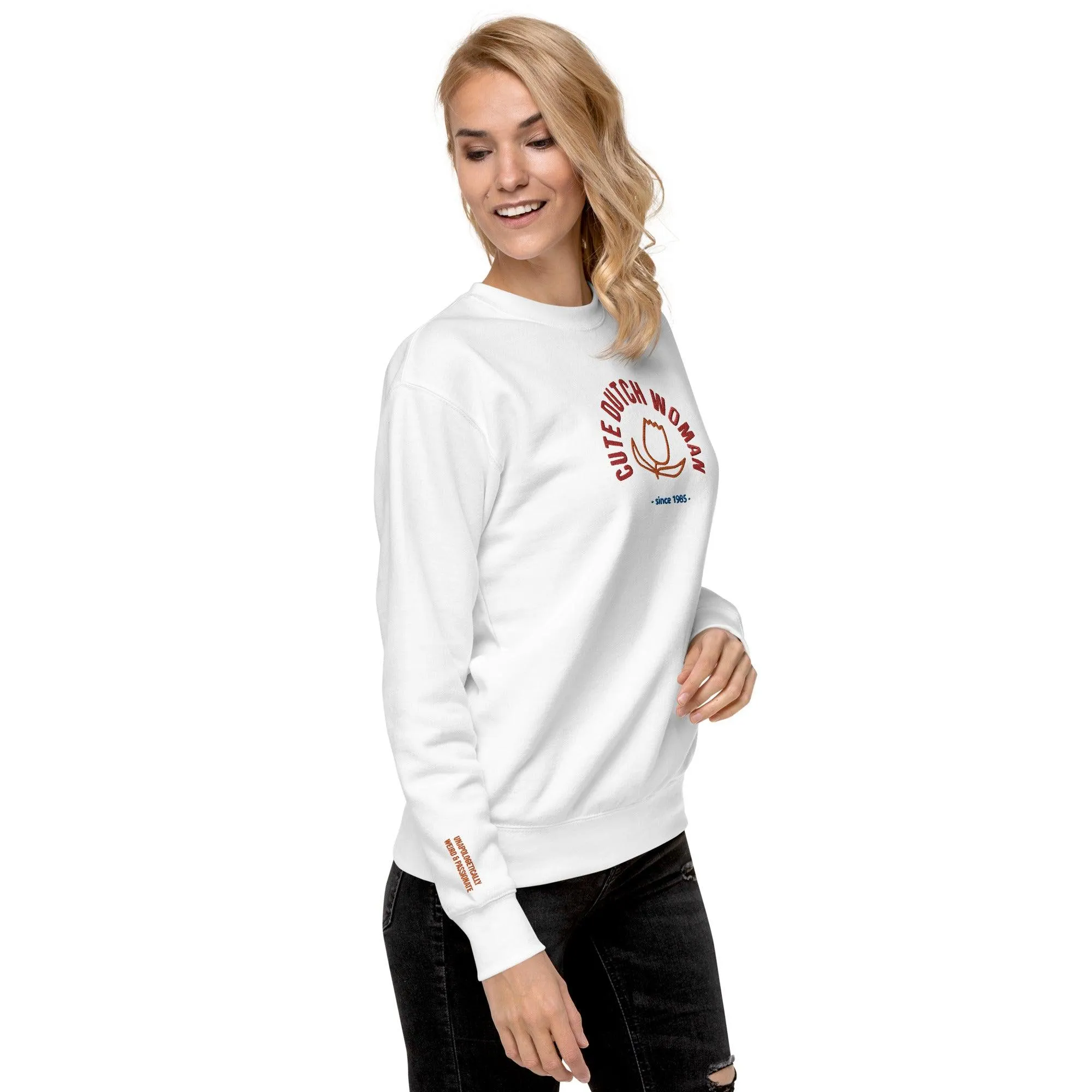 Personalize it! Embroidered Sweatshirt Cute Dutch Woman