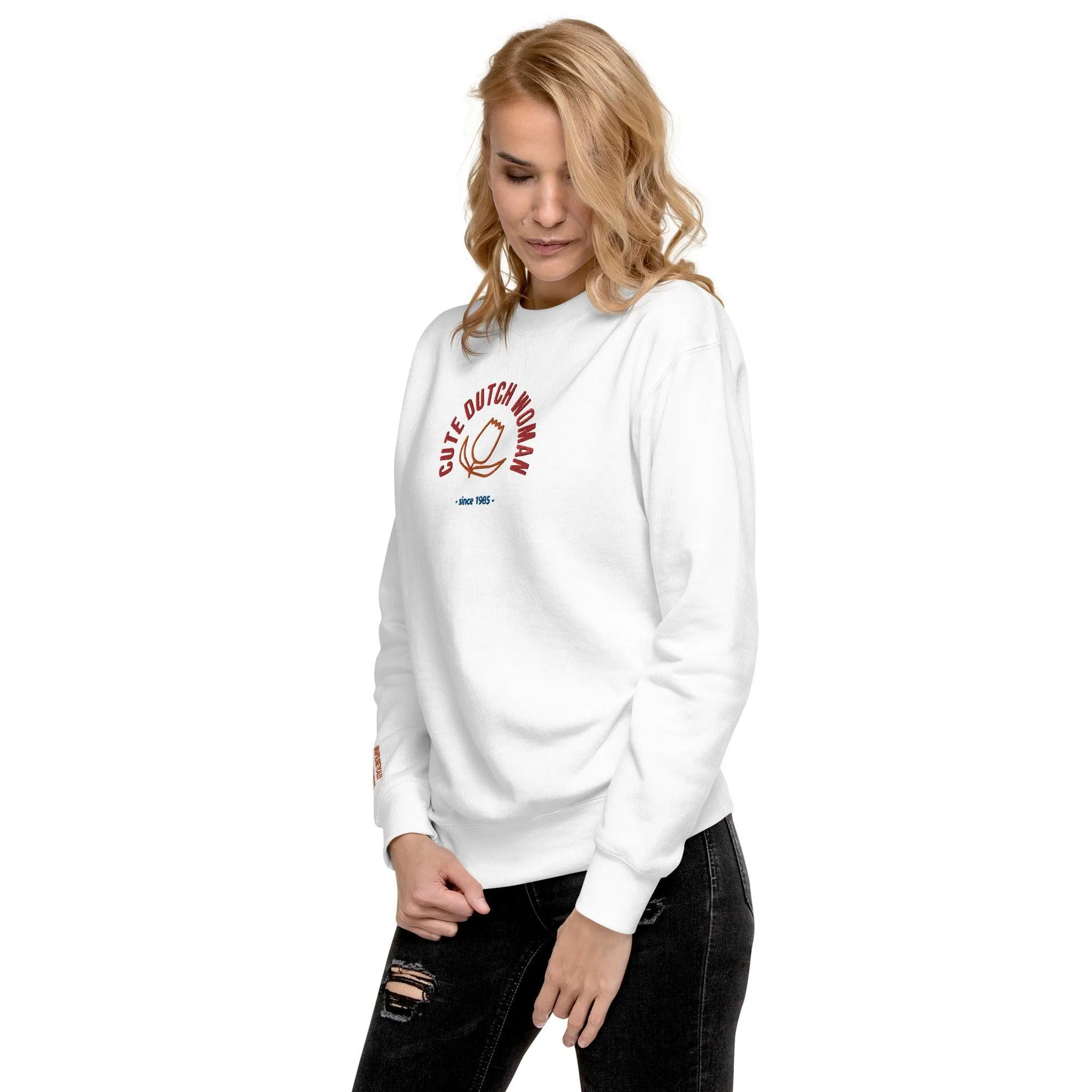 Personalize it! Embroidered Sweatshirt Cute Dutch Woman