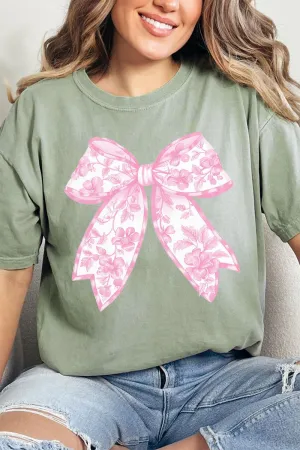 Pink Chinoiserie Coquette Bow Comfort Colors Adult Ring-Spun Cotton Tee