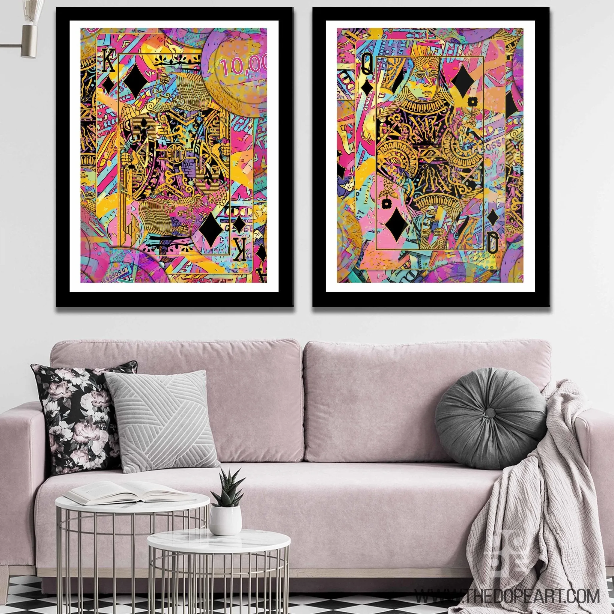 Pink King and Queen Couple Semi-Gloss Prints