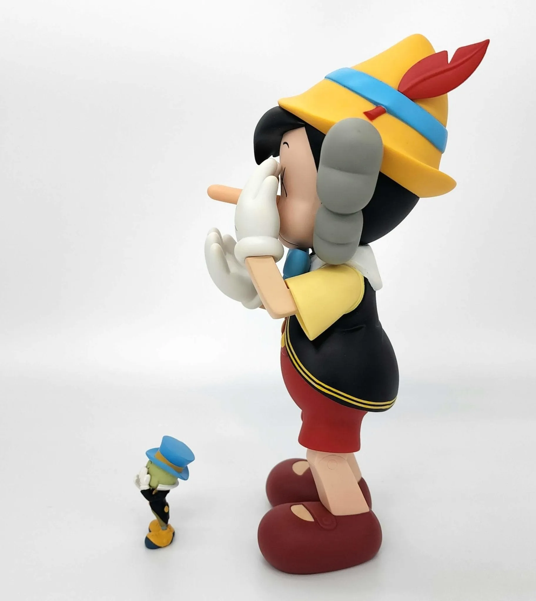 Pinocchio & Jiminy Cricket Disney Companion Fine Art Toy by Kaws- Brian Donnelly