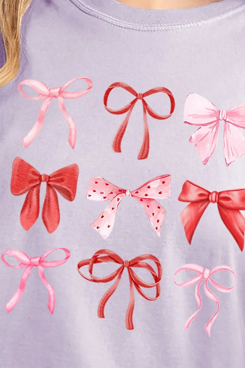 Preppy Valentine Bows Comfort Colors Adult Ring-Spun Cotton Tee