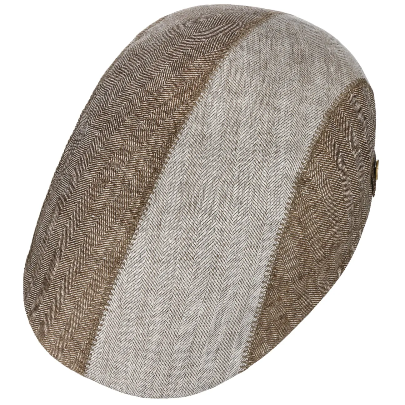 Prince Twotone Linen Flat Cap by Mayser