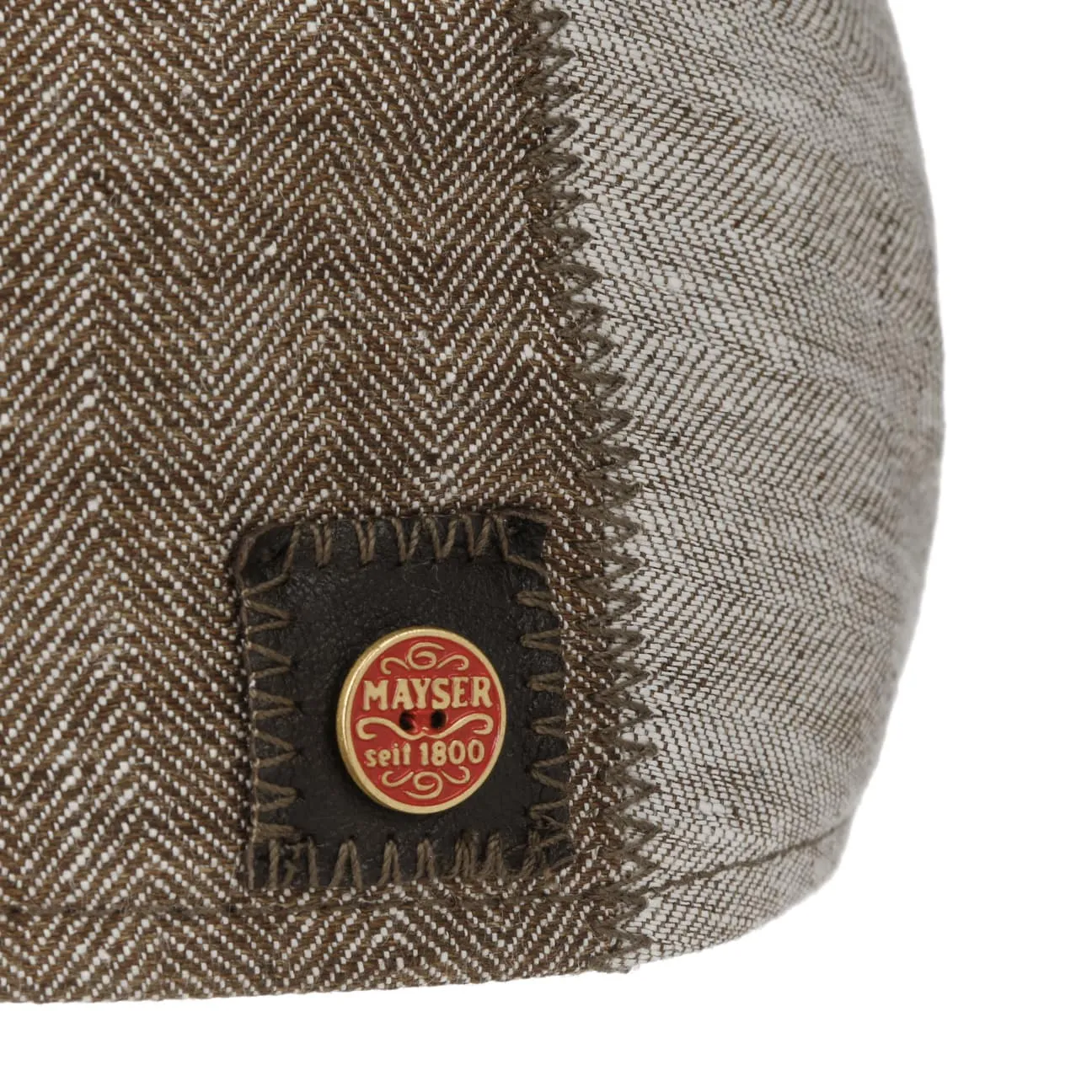 Prince Twotone Linen Flat Cap by Mayser