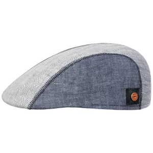 Prince Twotone Linen Flat Cap by Mayser