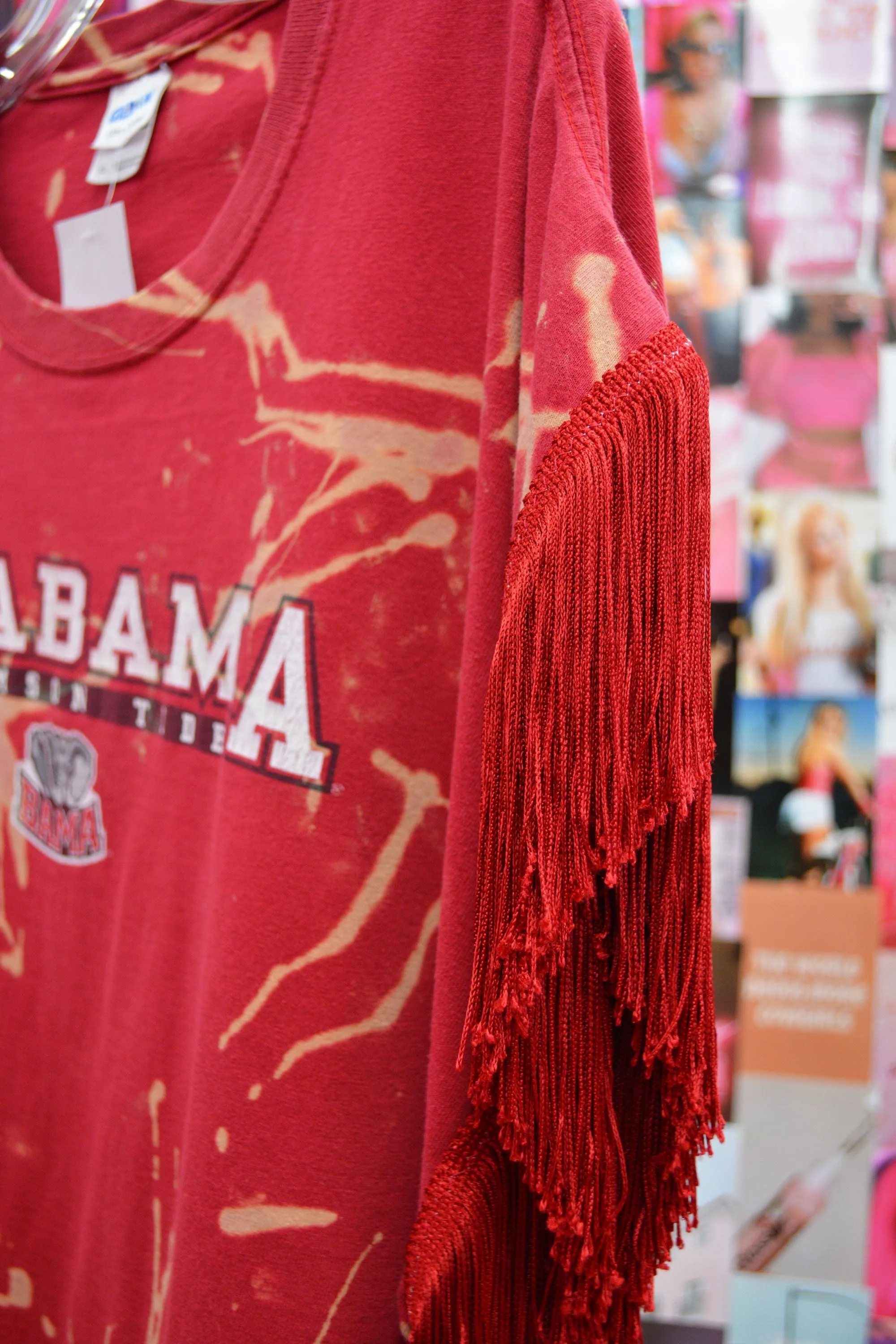 Repurposed Alabama Tee w/ Fringe (size XL)