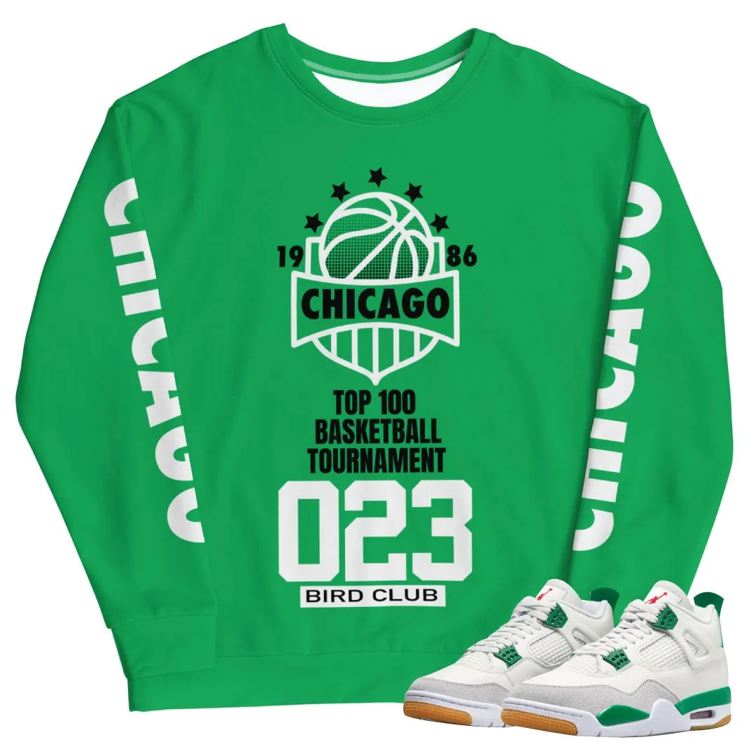 Retro 4 SB Pine Green Chicago Tournament Sweatshirt