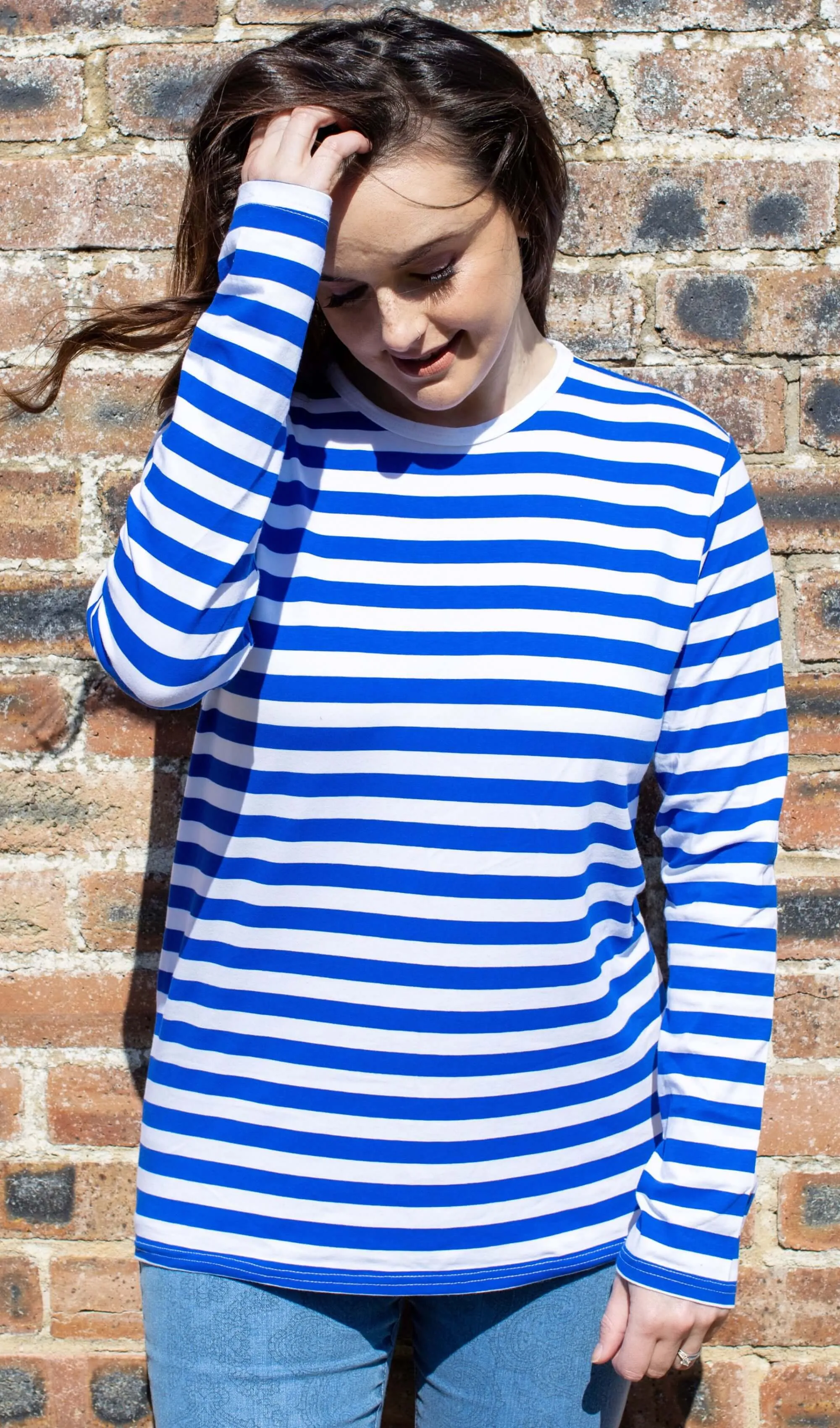 Royal & White Stripe Long Sleeve T Shirt