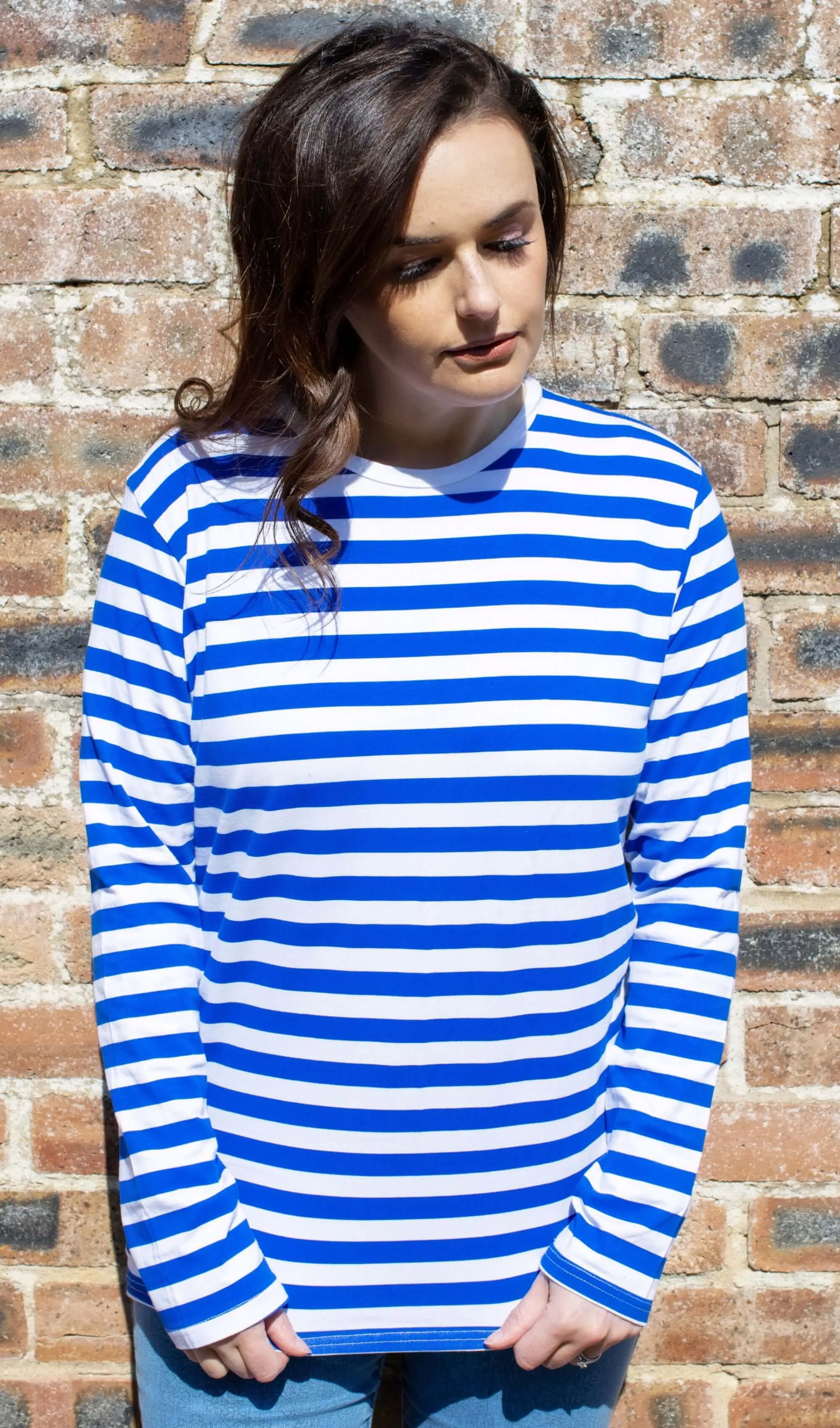 Royal & White Stripe Long Sleeve T Shirt