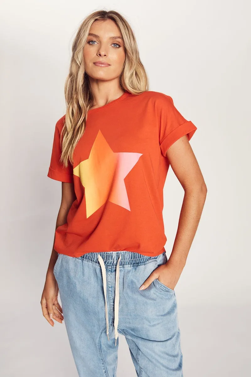 The Others - The Relaxed Tee - Tangelo Ombre Star