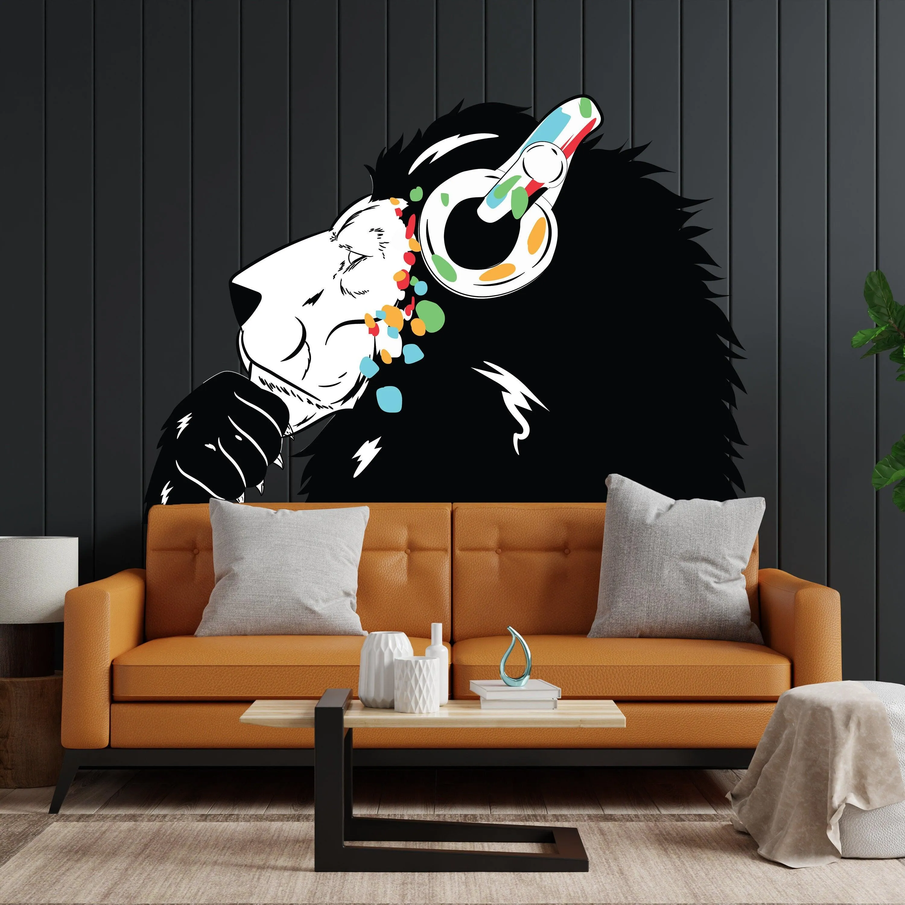 Thinking Lion Sticker - Inspired by Banksy Art Vinyl Dj Baksy Wall Decal