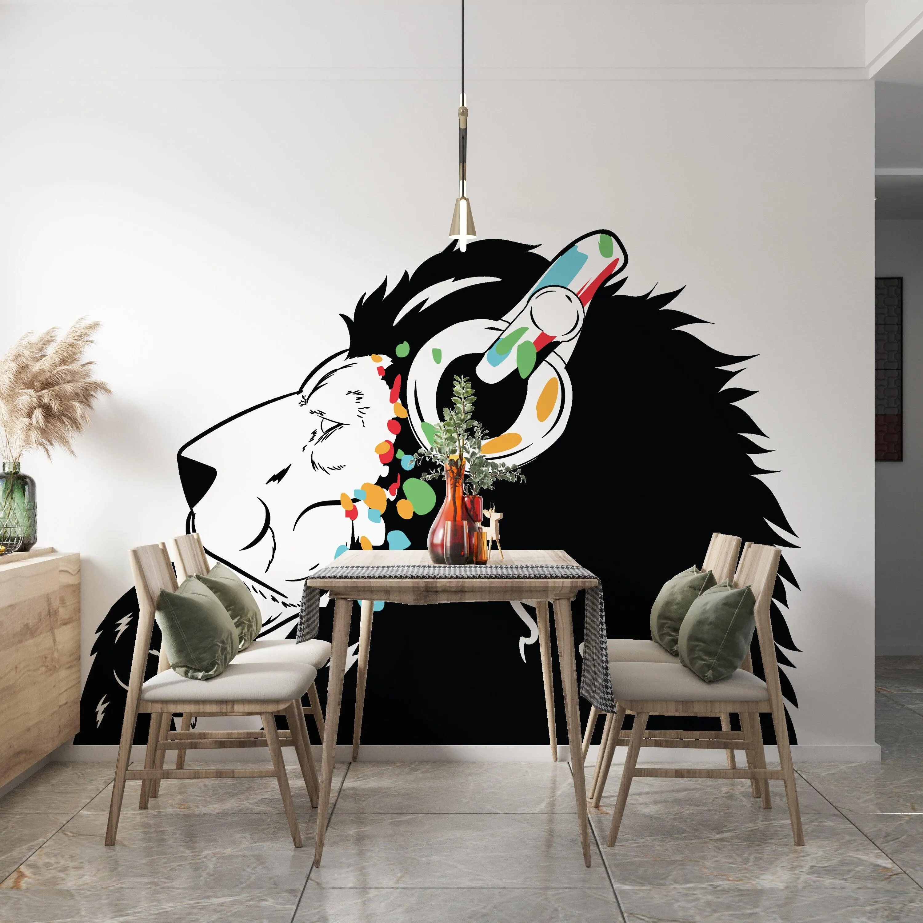 Thinking Lion Sticker - Inspired by Banksy Art Vinyl Dj Baksy Wall Decal