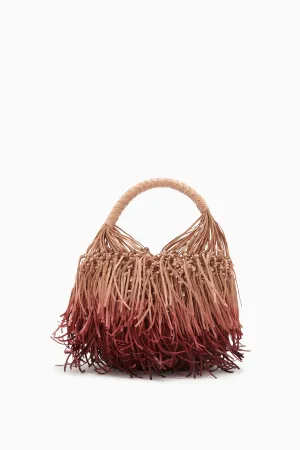 Valeria Small Fringe Hobo - Pomegranate Ombre