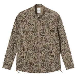 Wood Wood Abbott Shirt Taupe All Over Print